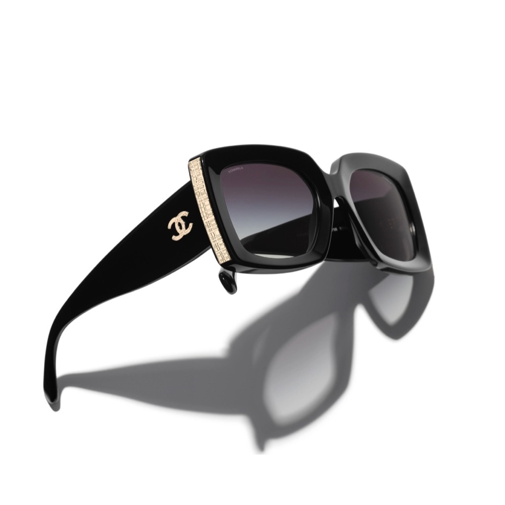 Chanel Rectangle Sunglasses Black